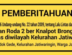Sosialisasi Larangan Pengguna Knalpot Brong Di Wilayah Hukum Polsek Pondok Gede