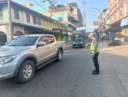 Cegah Kemacetan dan Kecelakaan, Sat Lantas Polres Aceh Tamiang Rutin Melaksanakan Strong Point Pagi