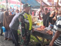 Kodim 0117/Aceh Tamiang Melalui Babinsa Jajaran Pantau Harga Daging Meugang