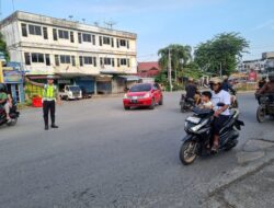 Cegah Kemacetan dan Kecelakaan, Sat Lantas Polres Aceh Tamiang Rutin Melaksanakan Strong Point Pagi