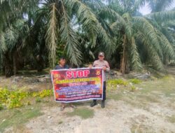 Personel Polsek Tamiang Hulu Berikan Himbauan karhutla serta Berikan Edukasi Cegah Karhutla