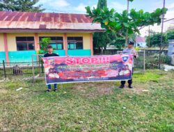 Cegah Karhutla, Personel Polsek Bendahara Berikan Himbauan karhutla serta Berikan Edukasi