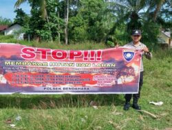 Personel Polsek Bendahara Rutin Berikan Edukasi Terkait Laranggan Karhutla