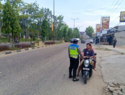Satlantas Polres Aceh Tamiang Laksanakan Patroli Secara Humanis Dikawasan Jalur KTL