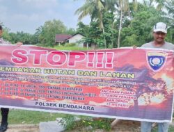 Personel Polsek Bendahara Rutin Berikan Edukasi Terkait Laranggan Karhutla