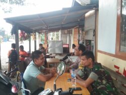 Sinergitas TNI-Polri, Bhabinkamtibmas dan Babinsa Sambangi Masyarakat dan Berikan Himbauan Kamtibmas