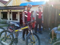Sat Samapta Polres Aceh Tamiang Patroli Kota Dengan  Bersepeda