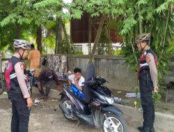 Sat Samapta Polres Aceh Tamiang Patroli Kota Dengan  Bersepeda Hingga Memasuki Gang gang Sempit