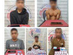 Satresnarkoba Polres Aceh Selatan amankan 5 orang Pelaku Penyalahgunaan Narkoba Dalam satu malam.