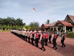 Personel Polres Aceh Tamiang Bersama Polsek Jajaran Gelar Latihan PBB Guna Tingkatkan Kemampuan Baris-Berbaris