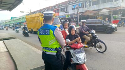 Satlantas Polres Aceh Tamiang Laksanakan Patroli Dikawasan Jalur KTL (Kawasan Tertib Berlalulintas)