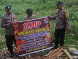 Personel Polsek Karang Baru Gencar Berikan Himbauan karhutla serta Berikan Edukasi Cegah Karhutla