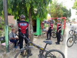 Sat Samapta Polres Aceh Tamiang Patroli Kota Dengan  Bersepeda Jaga Situasi Di Pusat Keramaian