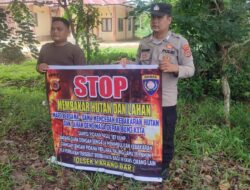 Personel Polsek Karang Baru Gencar Berikan Himbauan karhutla serta Berikan Edukasi Cegah Karhutla