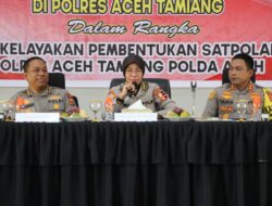 Polres Aceh Tamiang menerima Kunjungan dari Tim Studi Kelayakan Pembentukan Satpolairud Polres Aceh Tamiang Polda Aceh oleh Srena dan Baharkam Polri