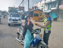 Satlantas Polres Aceh Tamiang Laksanakan Patroli Dikawasan Jalur KTL ( Kawasan Tertib Berlalulintas )