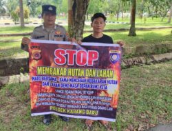 Cegah Karhutla, Personel Polsek Karang Baru Gencar Berikan Himbauan karhutla serta Edukasi