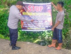 Cegah Karhutla, Personel Polsek Karang Baru  Berikan Himbauan karhutla serta Edukasi