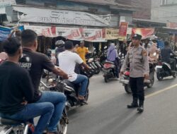 TNI-Polri dan Satpol PP Amankan Lalu Lintas Pasar Meugang Bandar Baru Pidie Jaya