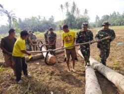 Koramil 08/Rantau Gotong Royong Rehab Jembatan Akses Pertanian
