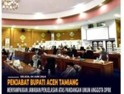 Tanggapi Pandangan Umum Anggota DPRK,  Pj Bupati Aceh Tamiang Asra Beri Penjelasan Tentang Raqan Pertanggung Jawaban APBN 2023