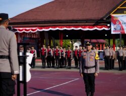 Kapolres Pidie Pimpin Upacara Kenaikan Pangkat Personel