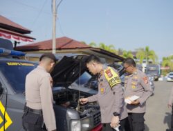 Pastikan Kenderaan Dinas Siap digunakan, Kapolres Pidie Cek Kondisi Randis Polri