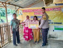 Personel Polsek Bendahara Lakukan Pengamanan dan Monitoring Penyaluran BLT