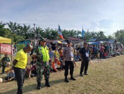 Personil Polsek Seruway Efektif Amankan Turnamen Bola Kaki HUT RI ke 79
