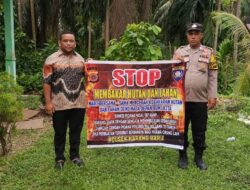 Personel Polsek Karang Baru Berikan Himbauan serta Edukasi Cegah Karhutla
