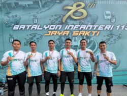 Sinergi TNI-Polri: Personel Polres Pidie Jaya Berkompetisi di Jaya Sakti Run HUT ke-78 Batalyon 113 di Bireuen