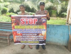 Cegah Karhutla, Personel Polsek Karang Baru Berikan Himbauan karhutla serta Edukasi