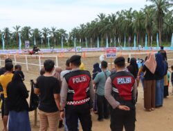 Polres Aceh Tamiang Melakukan Pengamanan  Cabang Olahraga Memanah Berkuda PON XXI Aceh-Sumut