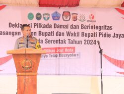 Wujudkan Demokrasi Bermartabat: Kapolres Pidie Jaya Pimpin Pengamanan Deklarasi Kampanye Damai Pilkada 2024
