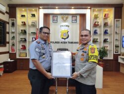 Pererat Silaturahmi, Kapolres Aceh Tamiang Menyambut Kunjungan Ka Lapas Kelas II B Kuala Simpang