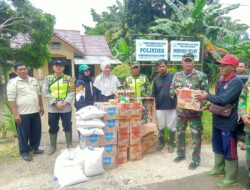 Koramil 03/Seruway Salurkan Bantuan Dari anggota DPRK Aceh Tamiang Kepada Desa Yang Terdampak Banjir Di Wilayah Kecamatan Seruway