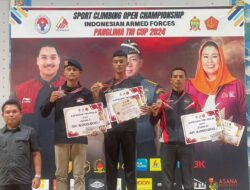 Atlet Panjat Tebing Yonif 328 Kostrad Tunjukkan Prestasi di Ajang Panglima TNI Cup 2024