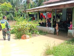 Dengan Sigap, Babinsa Meninjau Rumah Warga Yang Terendam Banjir Di Wilayah Binaan