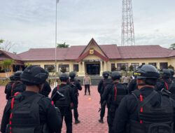 Kapolres Aceh Tamiang Pimpin Apel Penerimaan BKO Personel Brimob Guna Amankan Pilkada 2024