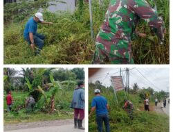 Babinsa Koramil 02/Pamona Puselemba Laksanakan Karya Bakti Bersihkan Lingkungan Bersama Warga Kelurahan