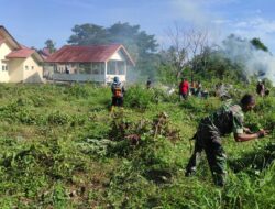 TNI Bersama Warga Gotong Royong Bersihkan TPU Di Nibong.