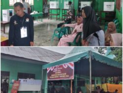 Dibawah Guyuran Hujan, Masyarakat Pantai Tinjau Tetap Memberikan Hak Pilihnya di TPS