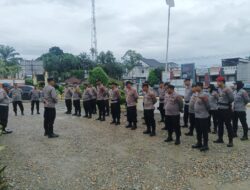 Kapolsek Pimpin Apel Konsolidasi Pengamanan Gudang Logistik Pilkada 2024 Kecamatan Kejuruan Muda