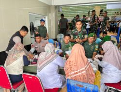 Personil Polres Pidie ikut Donor Darah pada HUT ke-79 Armed TNI-AD