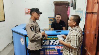 Patroli Dialogis, Polsek Banda Sakti Sambangi Terminal Mobil Penumpang untuk Jaga Kamtibmas