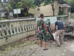 Peduli Akan Kebersihan Pangkalan, Anggota Koramil 05/Thu Melaksanakan Korve