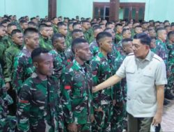 Menhan RI Rayakan Tahun Baru Bersama Prajurit Yonif 754 Kostrad di Pedalaman Papua