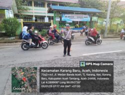 Atur Arus Lalulintas Pagi, Personil Satlantas Polres Aceh Tamiang Amankan ZAS
