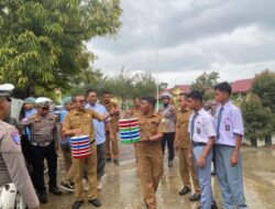 Satuan Lalulintas Polres Aceh Tamiang Mengawal Penyerahan PMD ke SMAN 4 Kejuruan Muda