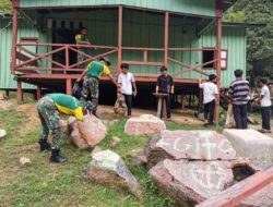 Pererat Silaturahmi, Satgas Pamtas Yonarmed 11 Kostrad Gelar Karya Bhakti